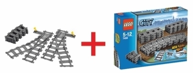 LEGO City 7499 Flexible und gerade Schienen + 7895 Weichen
